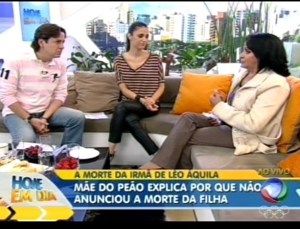Maria Helena, mãe de Léo Áquilla, dá entrevista ao "Hoje em Dia" (13/7/12)