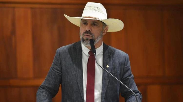 O deputado estadual Amauri Ribeiro, durante sessão da Alego (Assembleia Legislativa de Goiás)