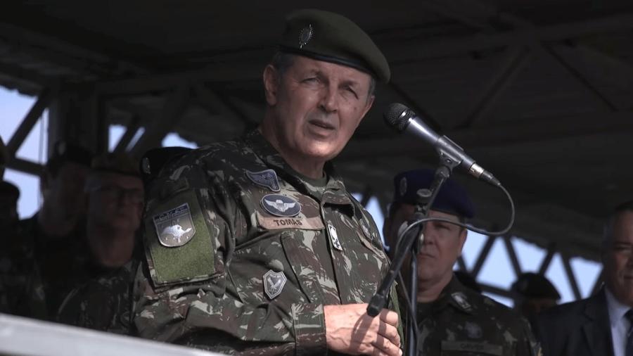 18.jan.2023 - O comandante militar do Sudeste, General Tomás Miguel Miné Ribeiro Paiva, durante evento no QGI (Quartel-General Integrado)
