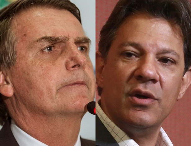 Jair Bolsonaro (PSL) e Fernando Haddad (PT), candidatos à Presidência da República