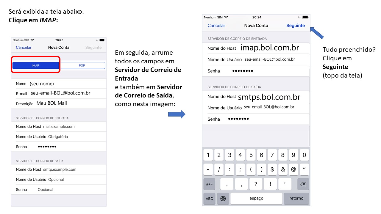 Como configurar o Webmail do Bol para usar nos bounces? - Base de